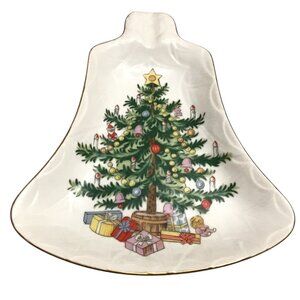 Vintage Lefton Bell Shape Christmas Tree Design Candy Dish Spoon Rest Japan
